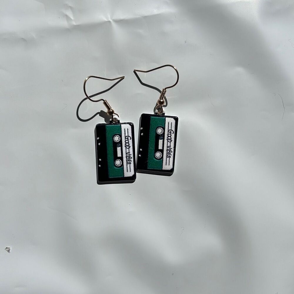 “Good Vibes” Cassette Tape Earrings